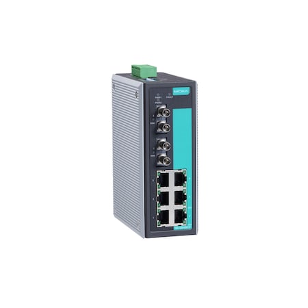 Moxa Moxa EDS-308-MM-ST Ethernet Unmanaged Switch - 6 x 10/100Base-TX, 2 x 1000Base-FX EDS-308-MM-ST